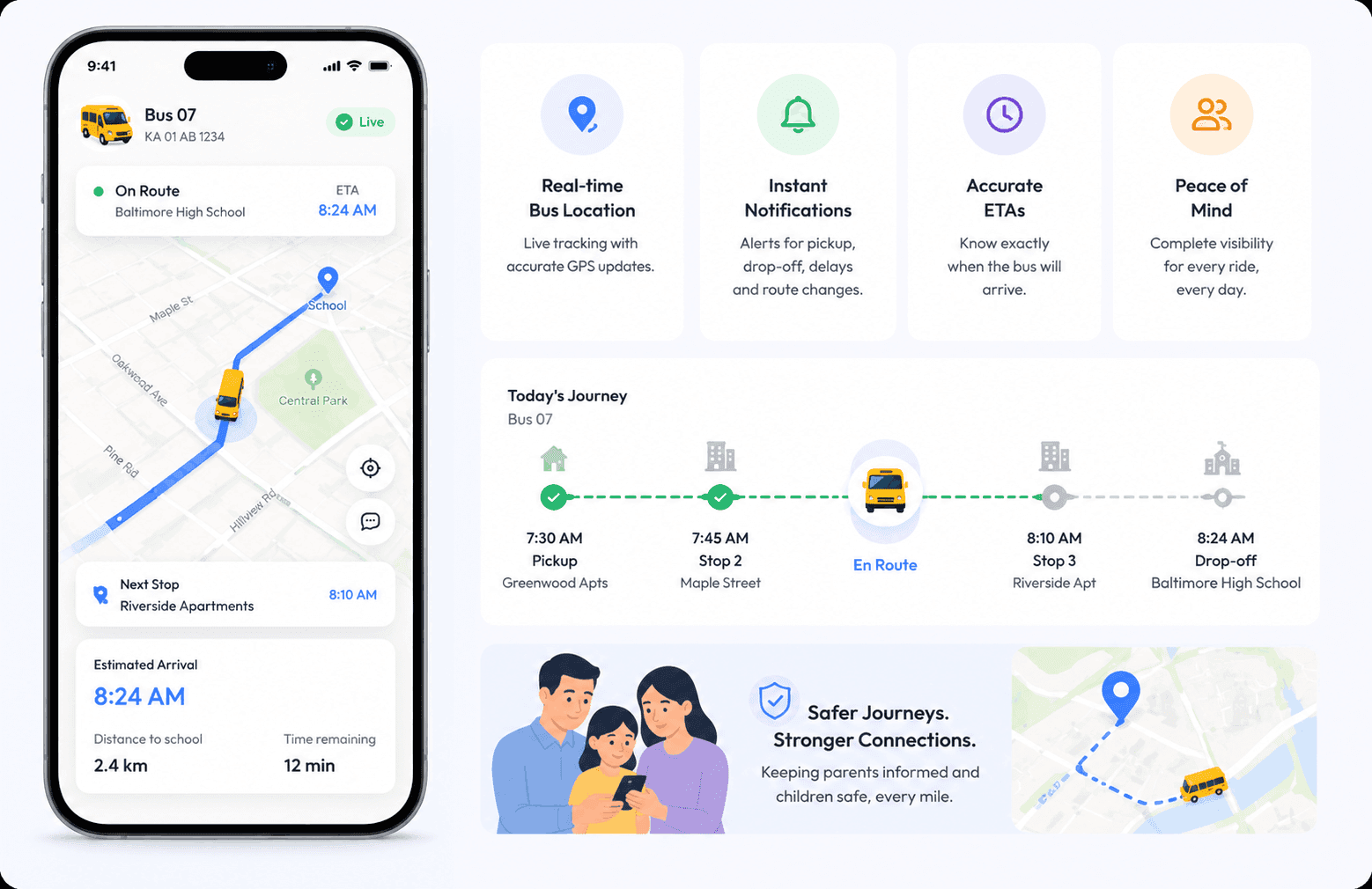 Live Bus Tracking & Parent App