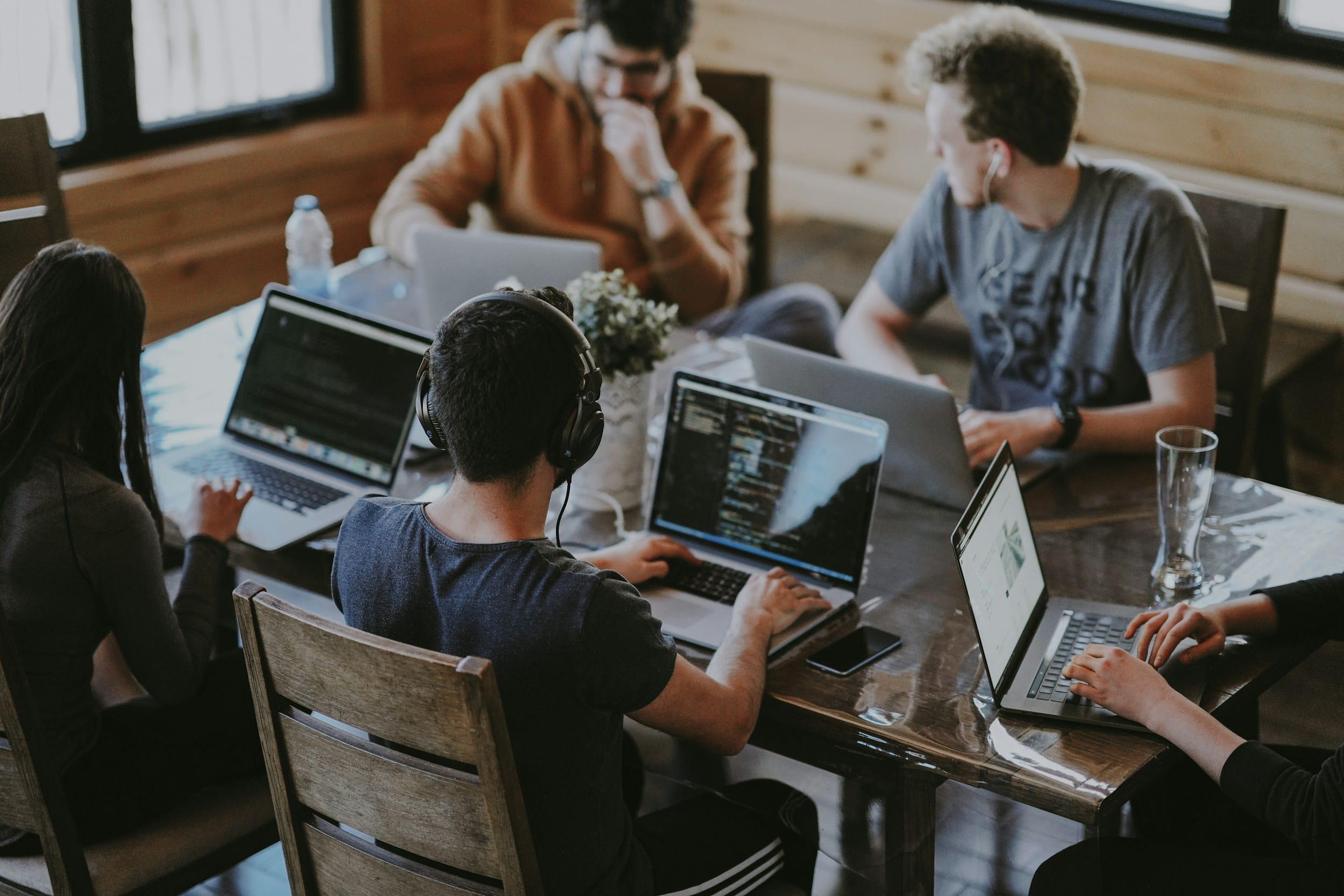 Small team working together